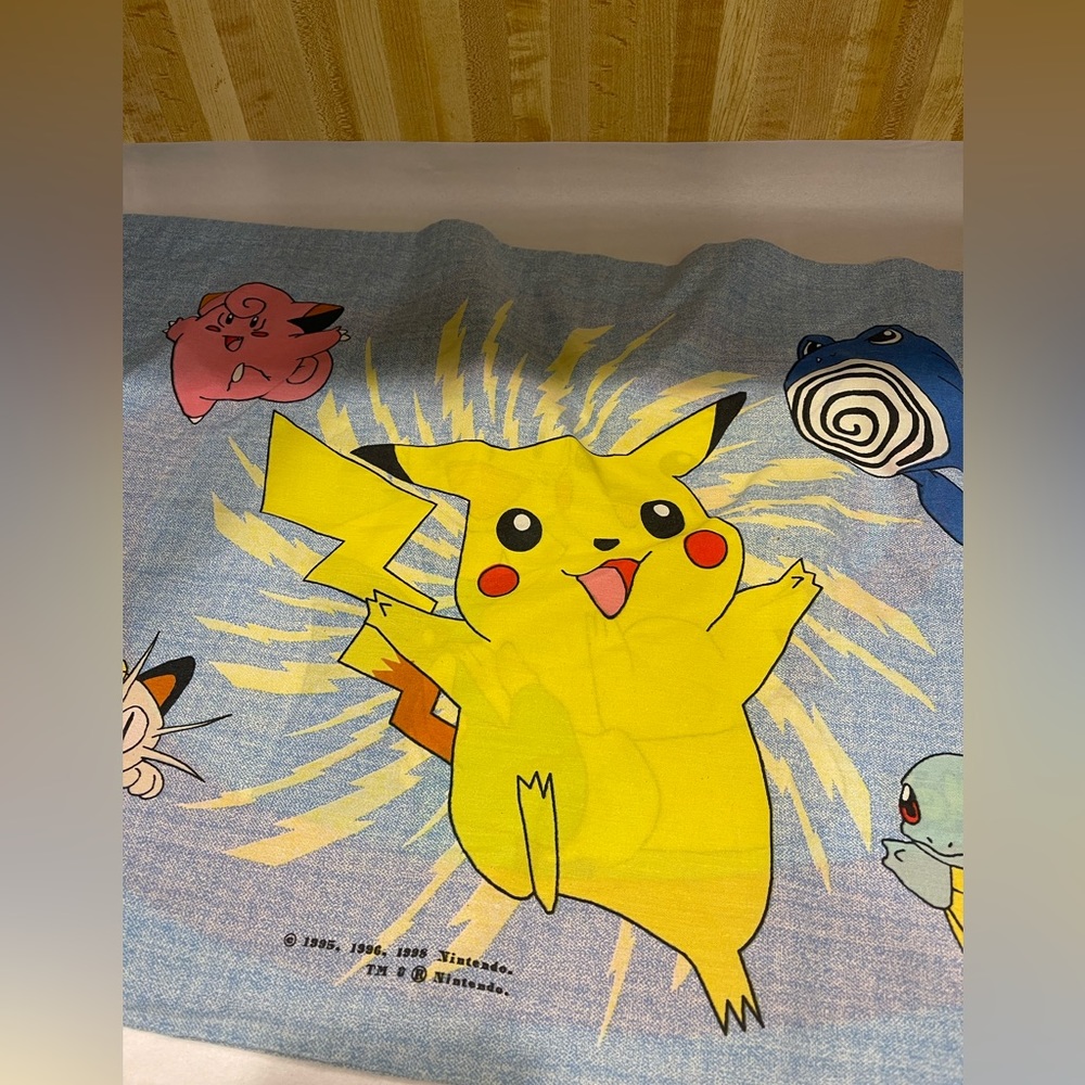 Pokemon Pillowcase Pikachu Character Anime 1998 Nintendo Collectible Vintage
